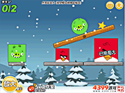 Игра Angry Birds - сбросить зеленую свинью