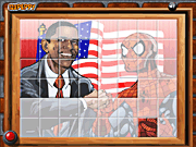 Игра Собери мозаику - Обама и Человек-Паук
